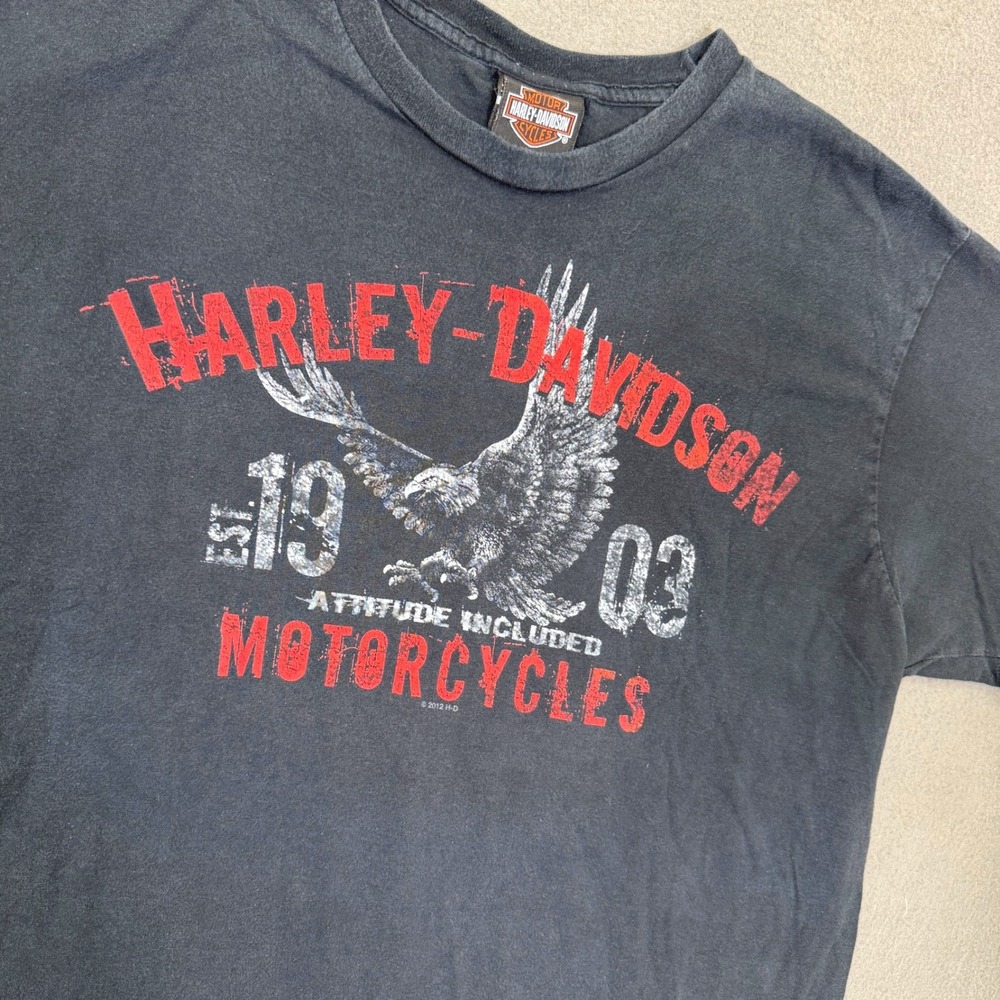 Nashville Eagle Shirt Men L Black Harley-Davidson Biker Short Sleeve Graphic Tee